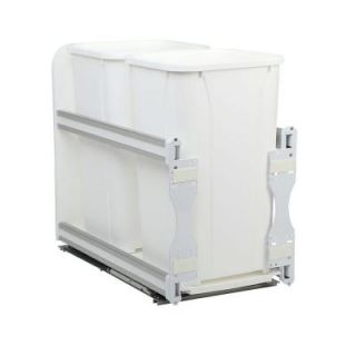 Knape & Vogt 11 13/16 in. x 22 7/16 in. x 19 1/2 in. 27 qt. In Cabinet Soft Close Double Trash Can USC12 2 27WH