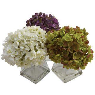 Nearly Natural Hydrangea with Vase