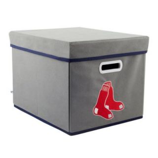MyOwnersBox MLB STACKITS Boston Red Sox 12 in. x 10 in. x 15 in. Stackable Grey Fabric Storage Cube 12200BOS