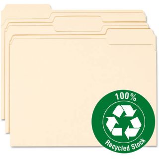 Smead Manila 100 Percent Recycled File Folders, Box of 100
