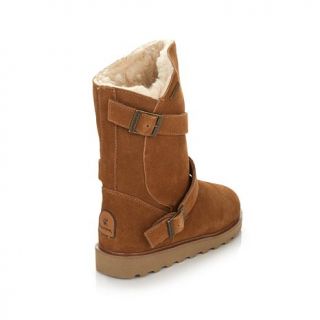 BEARPAW® "Prim" Waterproof Suede Sheepskin and Wool Buckled Boot   7866145