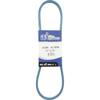 A & I Products Blue Kevlar V-Belt with Kevlar Cord — 36in.L x 1/2in.W, Model# A34K/4L360K  Belts   Pulleys