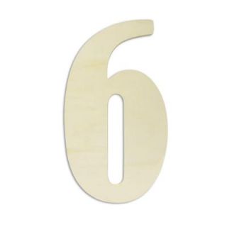 Jeff McWilliams Designs 18 in. Oversized Unfinished Wood Number "6" 300425