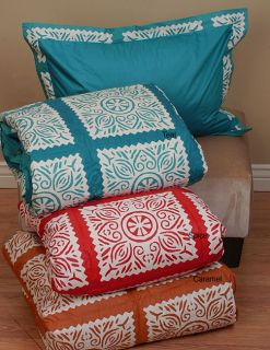 Batik Print 300 Thread Count Natural Down Comforter Set  