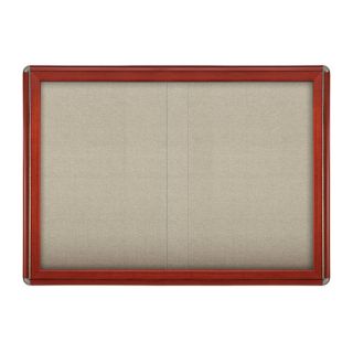 Ghent Sliding Door Ovation Fabric Bulletin Board Wood Look with Chrome