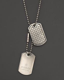 Gucci Sterling Silver Dogtag Necklace, 23.5"