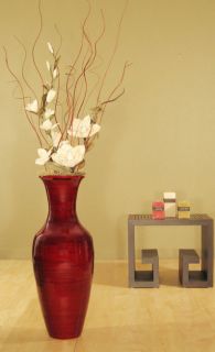 Bamboo Floor Vase and White Magnolias   11052380  