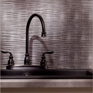 Fasade Quilted Brushed Aluminum 18 inch x 24 inch Backsplash Panel