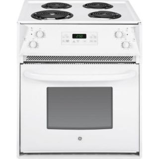 GE 27 in. 3.0 cu. ft. Drop In Electric Range with Self Cleaning Oven in White JM250DFWW