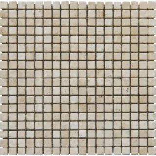 MS International Tuscany Beige 12 in. x 12 in. x 10 mm Tumbled Travertine Mesh Mounted Mosaic Tile (10 sq. ft. / case) SMOT TUS 5/8 T