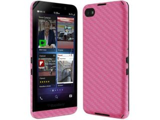 Skinomi Carbon Fiber Pink Skin Cover+Clear Screen Protector for BlackBerry Z30