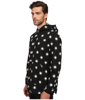 LOVE Moschino Star Print Over Fit Hooded Shirt Black/White