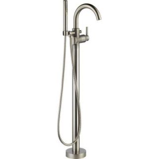 Delta Trinsic 1 Handle Floor Mount Roman Tub Faucet Trim Kit with Hand Shower in Stainless (Valve Not Included) T4759 SSFL