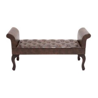 Woodland Imports Gorgeous Faux Leather Bench
