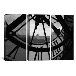 iCanvas Photography Clock Tower In Paris 3 Piece on Wrapped Canvas Set