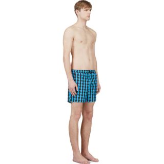 Jonathan Saunders Blue & Black Wave Pattern Swim Shorts