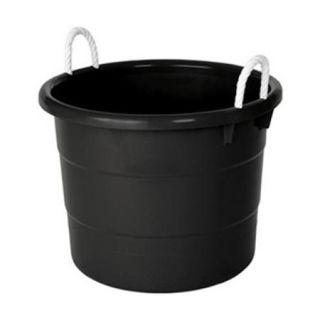 Storage Tub w/ Rope Handles, 18 Gal, Black
