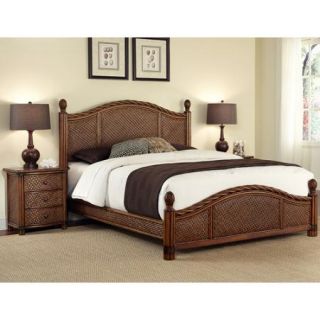 Home Styles Marco Island Queen Bed and Night Stand, Cinnamon