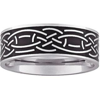 8mm Celtic Design Two Tone Band in Stainless Steel
