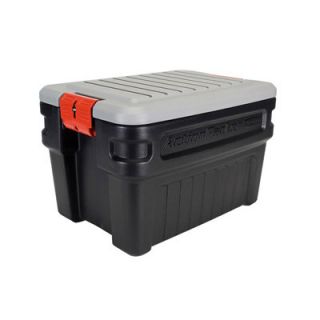 Rubbermaid Action Packer Storage Box in Black/Gray, 8 Gallon