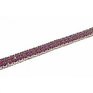 Colleen Lopez "Sparkling Sangria" 30.8ct Rhodolite Sterling Silver 3 Row 7 5/8"   7807104