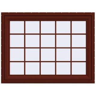 JELD WEN 47.5 in. x 35.5 in. V 4500 Series Awning Vinyl Window with Grids   Red THDJW143200263