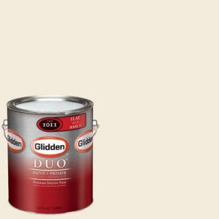 Glidden DUO 1 gal. #GLC01 01F Shell White Flat Interior Paint with Primer GLC01 01F