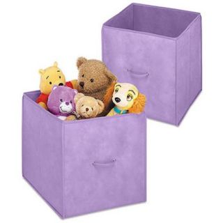 Whitmor Set of 2 Collapsible 14" Storage Cubes, Purple