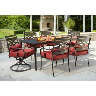 Hampton Bay Middletown 7 Piece Patio Dining Set with Dragonfruit Cushions D11200 7PC
