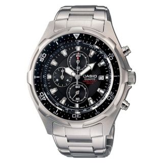 Mens Casio Dive Style Stainless Steel Chronograph Watch   Silver