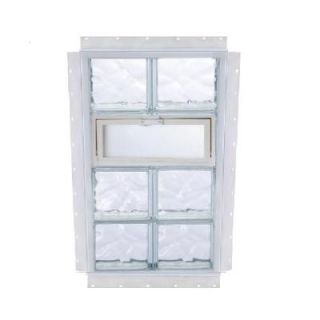 TAFCO WINDOWS 24 in. x 32 in. NailUp Vented Wave Pattern Glass Block Window V2432WAV