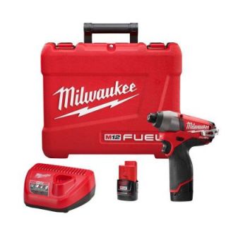 Milwaukee M12 Fuel 12 Volt Brushless Lithium Ion 1/4 in. Hex Impact Driver Kit 2453 22