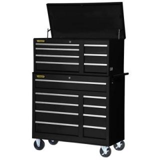 Stanley Workshop 42 in. 16 Drawer ToolSet, Black WRC 4216BKST