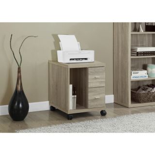 Dark Taupe Reclaimed Look 2 drawer Mobile Castor Stand
