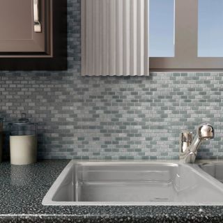 EliteTile Ambit .56 x 1.12 Glass and Natural Stone Mosaic Tile in