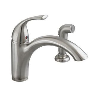 American Standard Quince Single Handle Standard Kitchen Faucet with Side Sprayer in Stainless Steel 4433.001.075