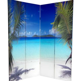 Oriental Furniture 72 x 63 Double Sided Ocean 4 Panel Room Divider