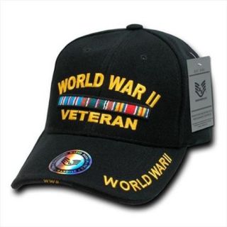 Rapid Dominance RD WWV Deluxe Military Baseball Caps, World War Ii Vet, Black