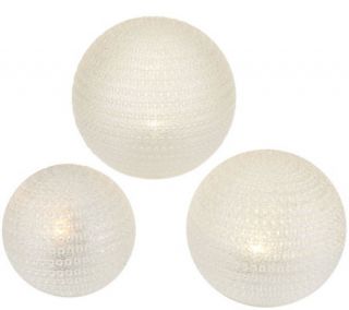 As Is 3 Piece Lit Jeweled Sparkling Spheres by Valerie —