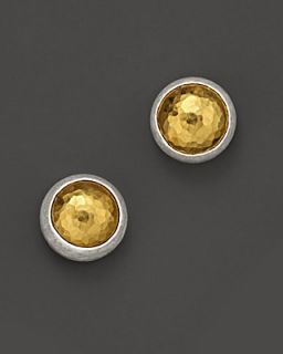 Gurhan Sterling Silver & 24K Gold Small Round Amulet Earrings