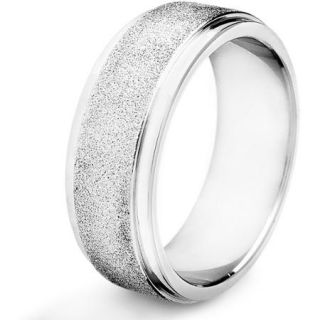 Crucible Stainless Steel Sandblasted Finish Ring, 8 mm