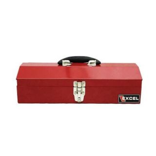 Excel 16.1 in. W x 6.1 in. D x 3.7 in. H Portable Steel Tool Box, Red TB102 Red