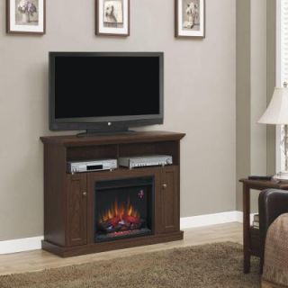Hampton Bay Charles Mill 46 in. Convertible Media Console Electric Fireplace in Walnut 82902