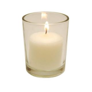 Lumabase 72 Count 10 Hour Votive Candles and 12 Clear Glass Holders 30784