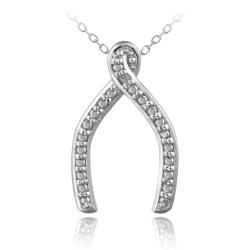 DB Designs Sterling Silver Diamond Accent Wishbone Necklace