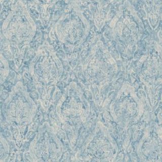 The Wallpaper Company 56 sq. ft. Blue Damask Wallpaper DISCONTINUED WC1282926