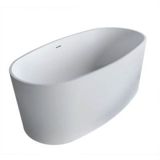 Universal Tubs Spa Stone 5.3 ft. Artificial Stone Center Drain Oval Bathtub in White HD6131KWSXCWXX