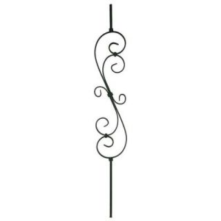 Stair Parts 44 in. x 7 1/2 in. Finished Metal Scroll Baluster 5001452