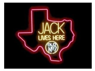 Fashion Neon Sign Jack Daniel's Jack Lives Here Texas Neon Light Sign Handcrafted Real Glass Lamp Neon Light Neon Sign Beerbar Sign Neon Beer Sign 19x15