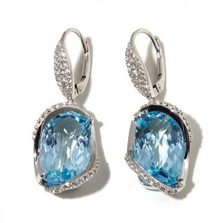 Victoria Wieck Gemstone and White Topaz Sterling Silver Drop Earrings   7854190